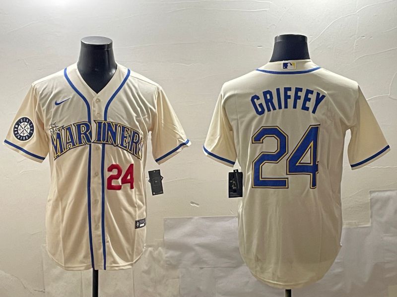 Men Seattle Mariners #24 Griffey Cream Game 2025 Nike MLB Jersey style 3->seattle mariners->MLB Jersey